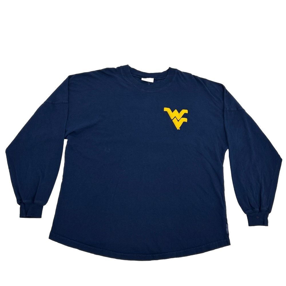 West Virginia Mountaineers Shirt Women's M Blue Spirit Jersey Long Sleeve NEW‎